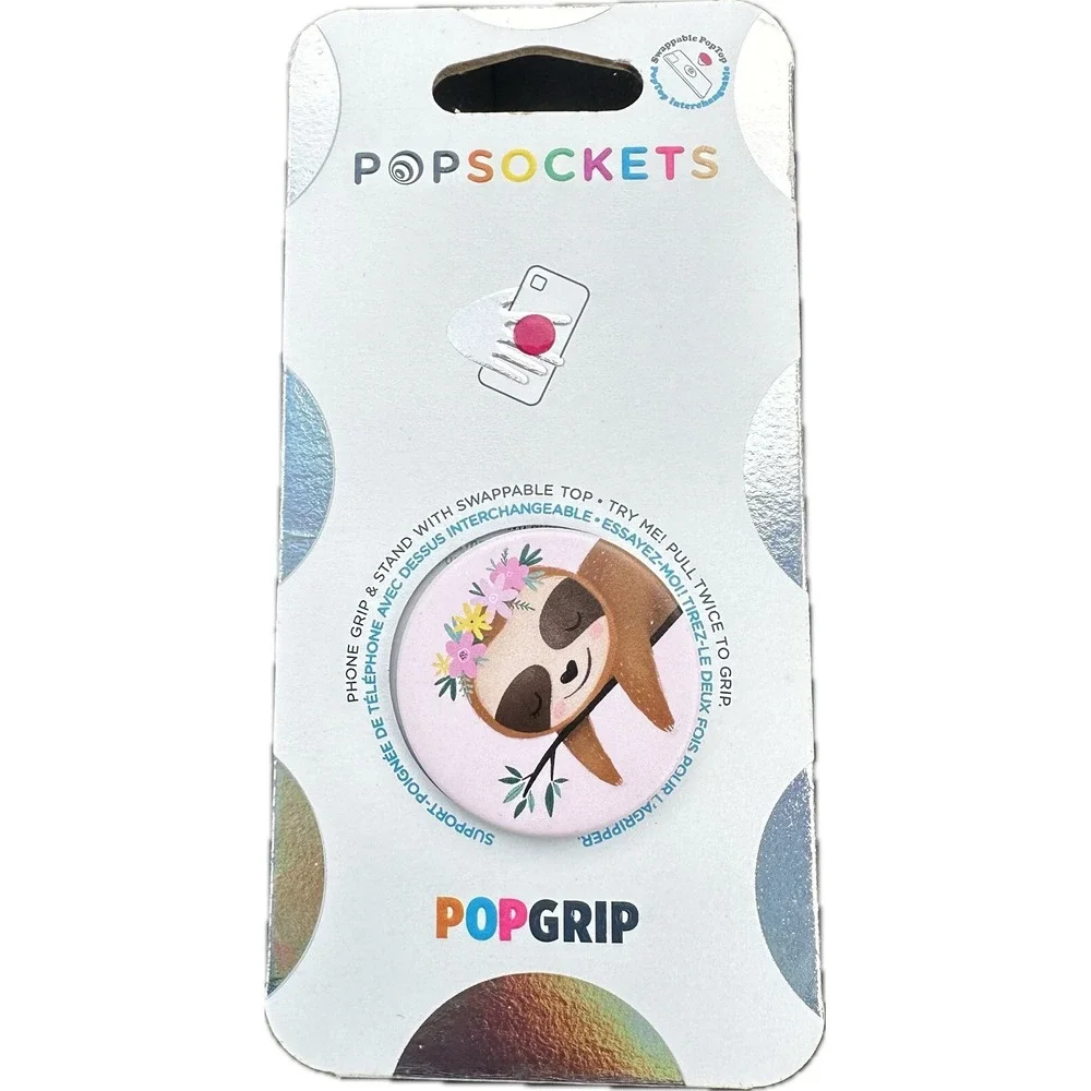 Popsocket‎ Sweet Sloth Flower Swap Top Holder PopGrip Phone Grip iPhone Samsung